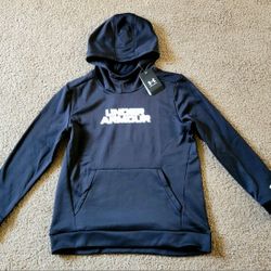 NEW Under Armour Girl's Blurry Logo Hoodie Fleece Sweatshirt Youth Black Size YLG L Large