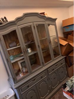 Hutch with glass doors