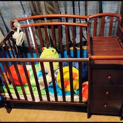 Mini Crib With Changing Table Attached 