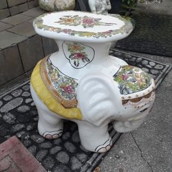 Special Porcelain Elephant Garden Seat Or Plant Stand 