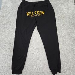Kill Crew Joggers Mens XXL 2XL Black Drawstring Wolves Among Sheep Pants Lounge 