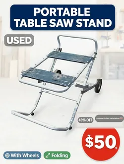 Portable Table Saw Stand with Wheels