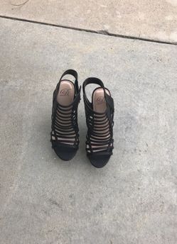 Black high heels shoes