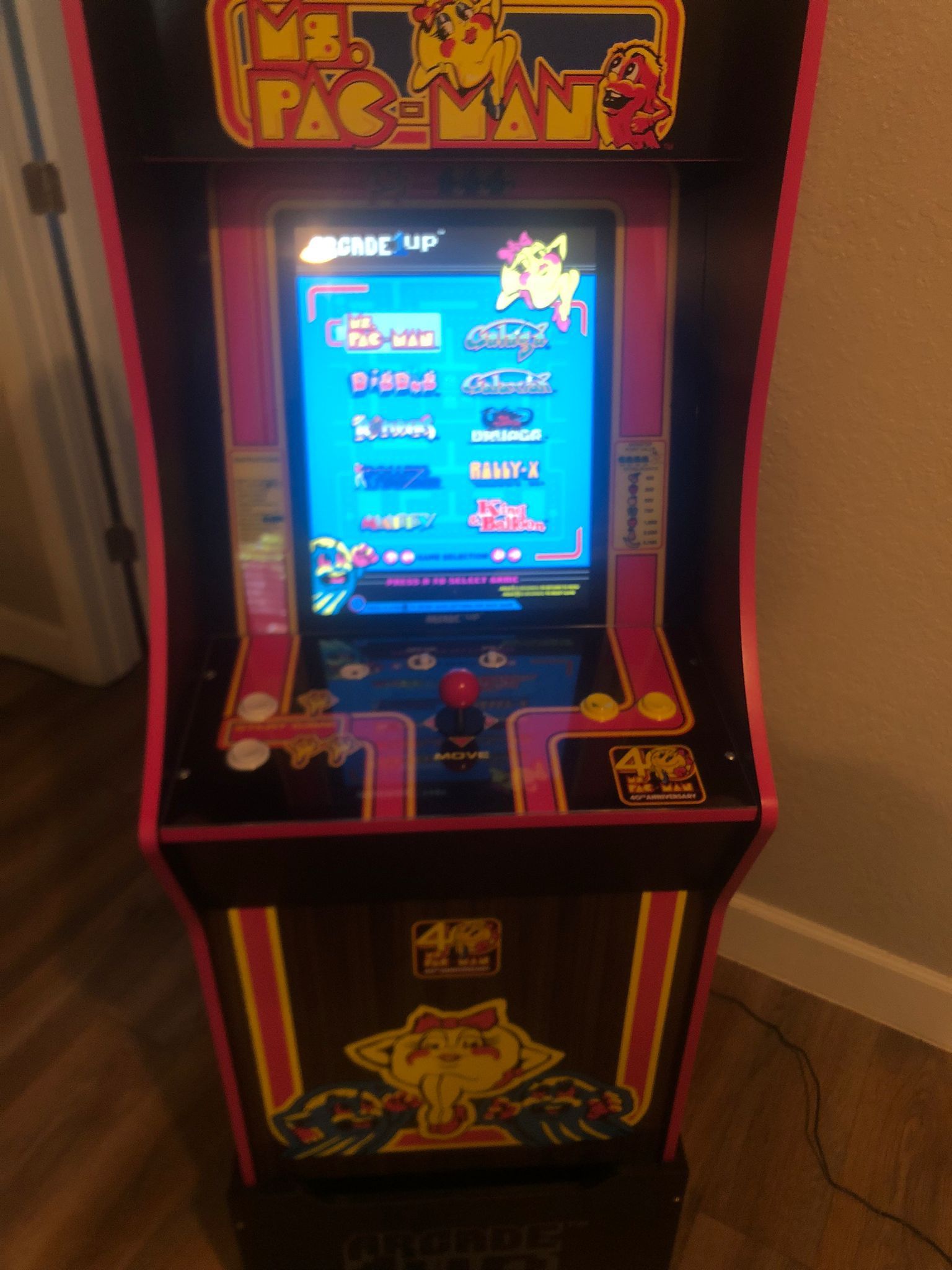 Arcade 1 Up Ms. Packman 40th Anniversary Edition With Riser