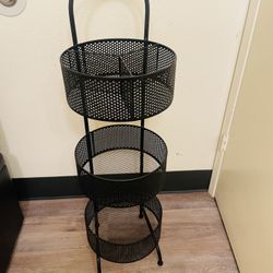 3-Tier Black Storage Basket Organizer