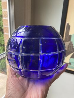 Vintage Bohemian Cobalt Blue Vase