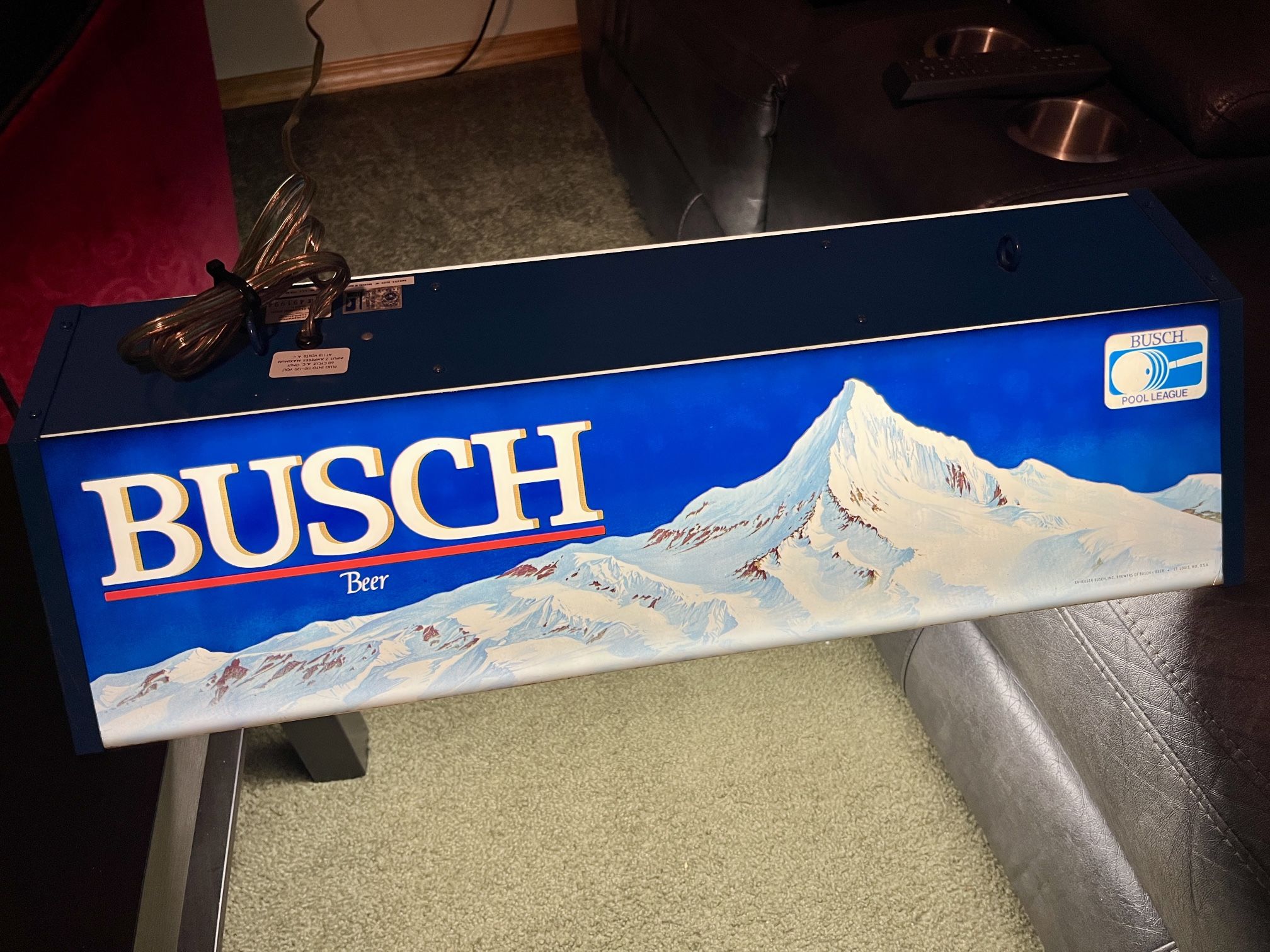 Vintage Busch Pool League Table Lamp Light