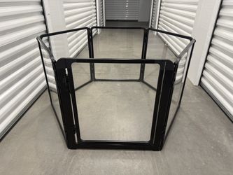 FXW AuraSpace Black Metal Acrylic Indoor Dog Playpen 24" Height 6 Panels Door