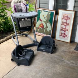 Graco Blossom High Chair & 2 Graco Booster Seats 