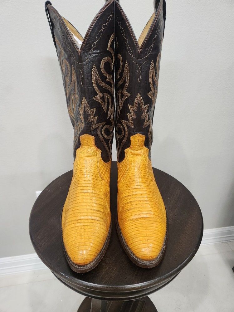 Dan Post Yellow Teju Lizard Size 9