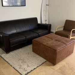 Brown Leather Sofa