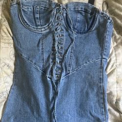 denim jump suit 