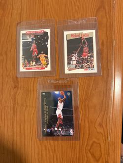 Lot 3 Michael Jordan cards vg ex condition including 1992-93 Upper Deck - Special Michael Jordan, Dominique Wilkins #SP2