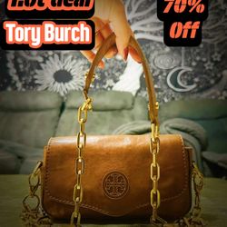 Vintage Tory Burch Small Crossbody bag Tan Leather 