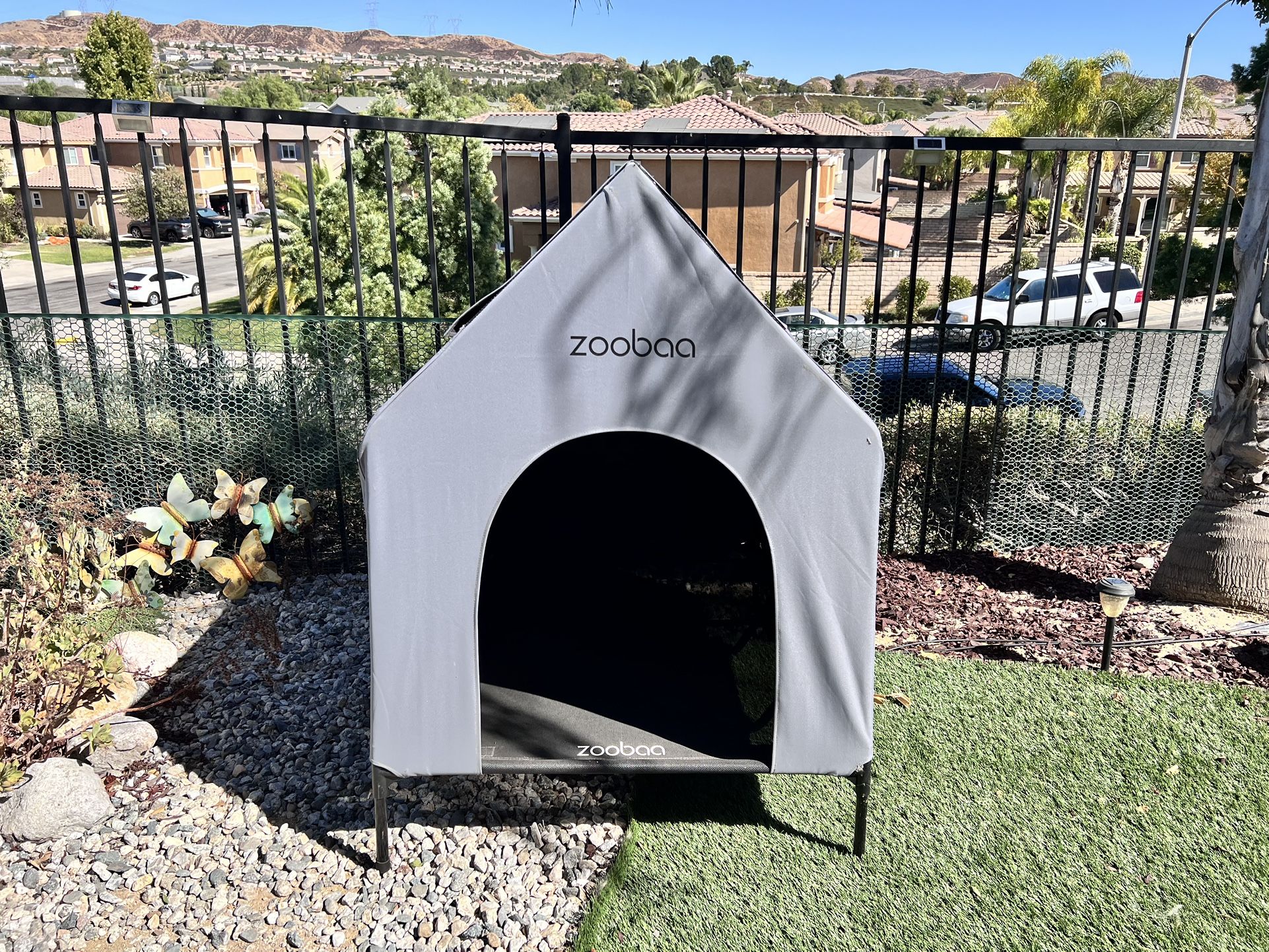 48" X-Large Dog House for Large Dogs Outdoor Weatherproof 600D PVC Breathable 2x1 Textilene Elevated