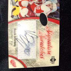 Signed Henrik Zetterberg Jersey Card