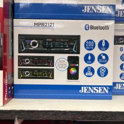 Brand New Jensen Single Din Radio With Bluetooth , Changes Colors 