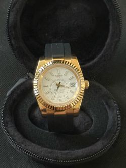 Seiko NH35 Automatic Sky Dweller Gold/Rubber strap