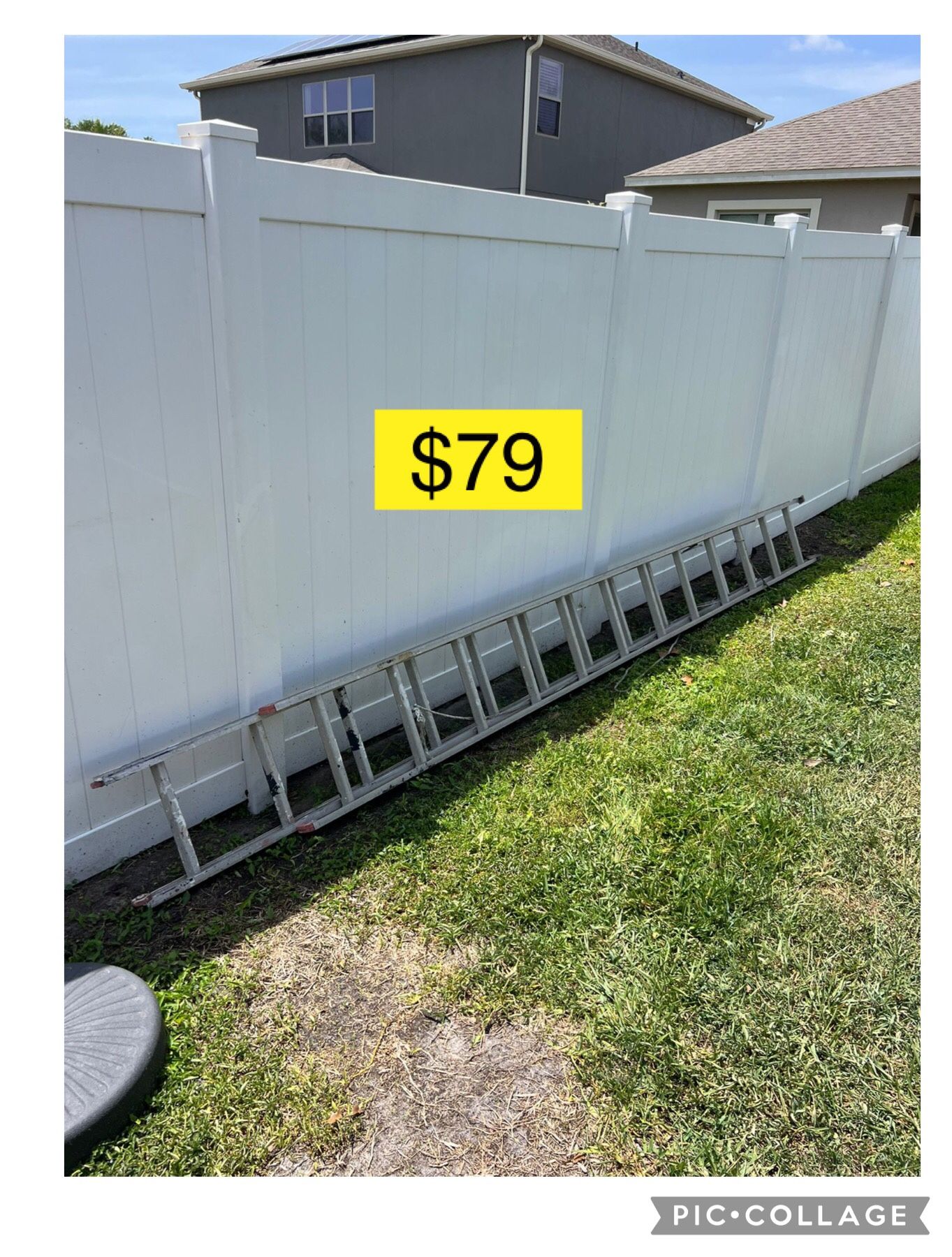 Extension Ladder 20 ft Ladder Size, Aluminum, 2 Sections