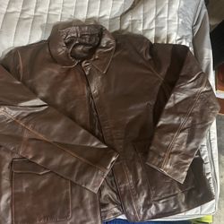 Leather Brown Color Jacket For Mens 