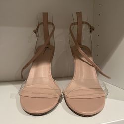 Nude And Clear Heels 