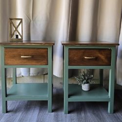 Light Green Pair Of Nightstands 