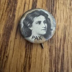 1914 Antique Photo Drama PAX Celluloid Jehovah Watchtower Pin Button