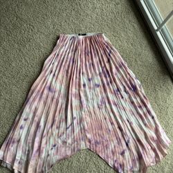 Pink Pleated Silky Skirt (25" Waist)
