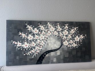 Brand New – Large 3D Floral Canvas Wall Art – 48” x 24”