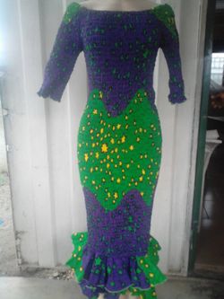 Stretch quality Ankara fabric dress - size 8 to.12