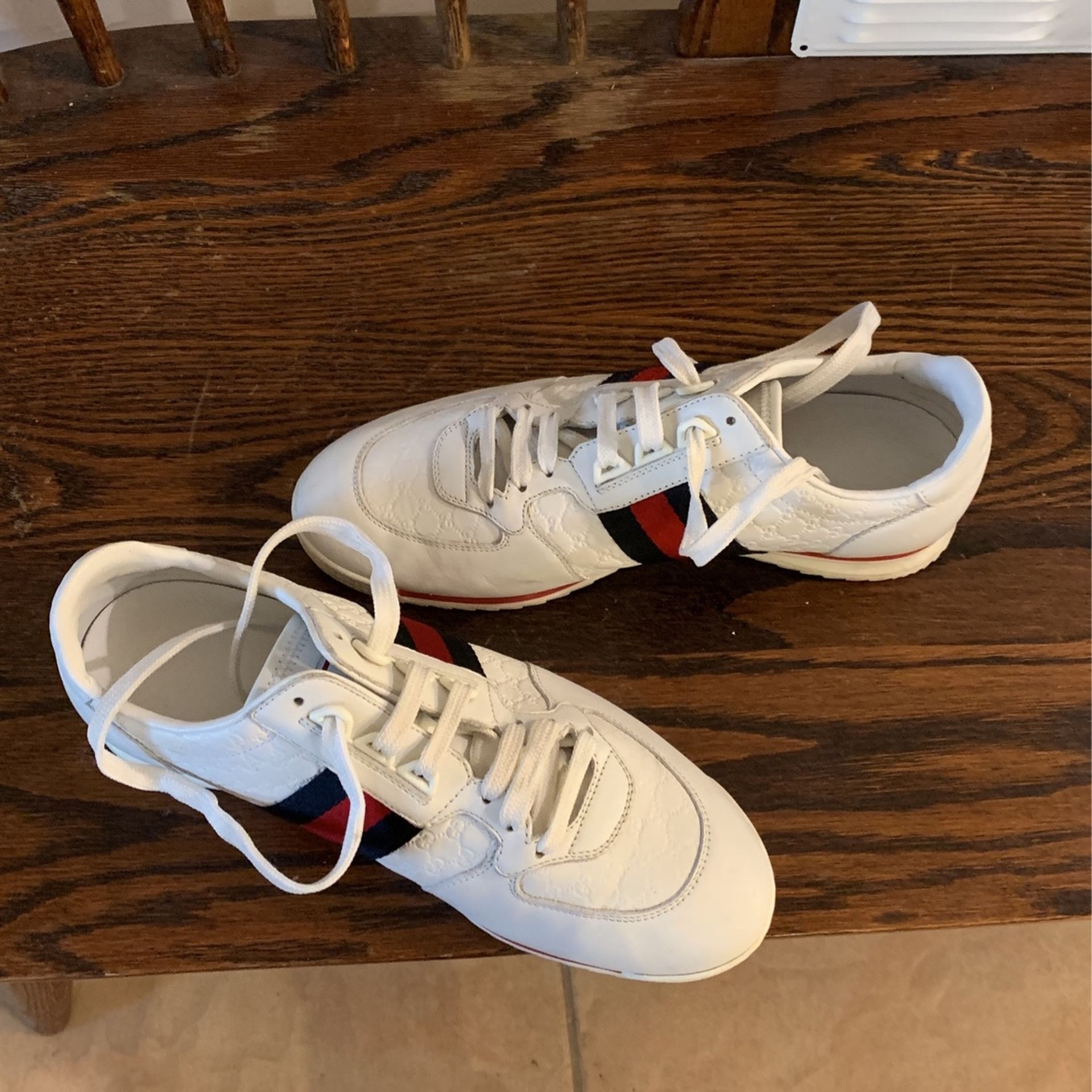 White Gucci Leather Sneakers