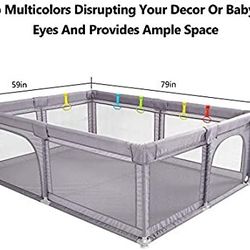 Dripex Baby Playpen Large Baby Playards with Zipper Gates, Kids Play Pen, Safe No Gaps, See-Through mesh, Play Pens for Babies and Toddlers, Baby Gate