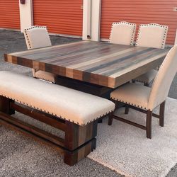 Cindy Crawford Dining room Table 4 chairs and bench