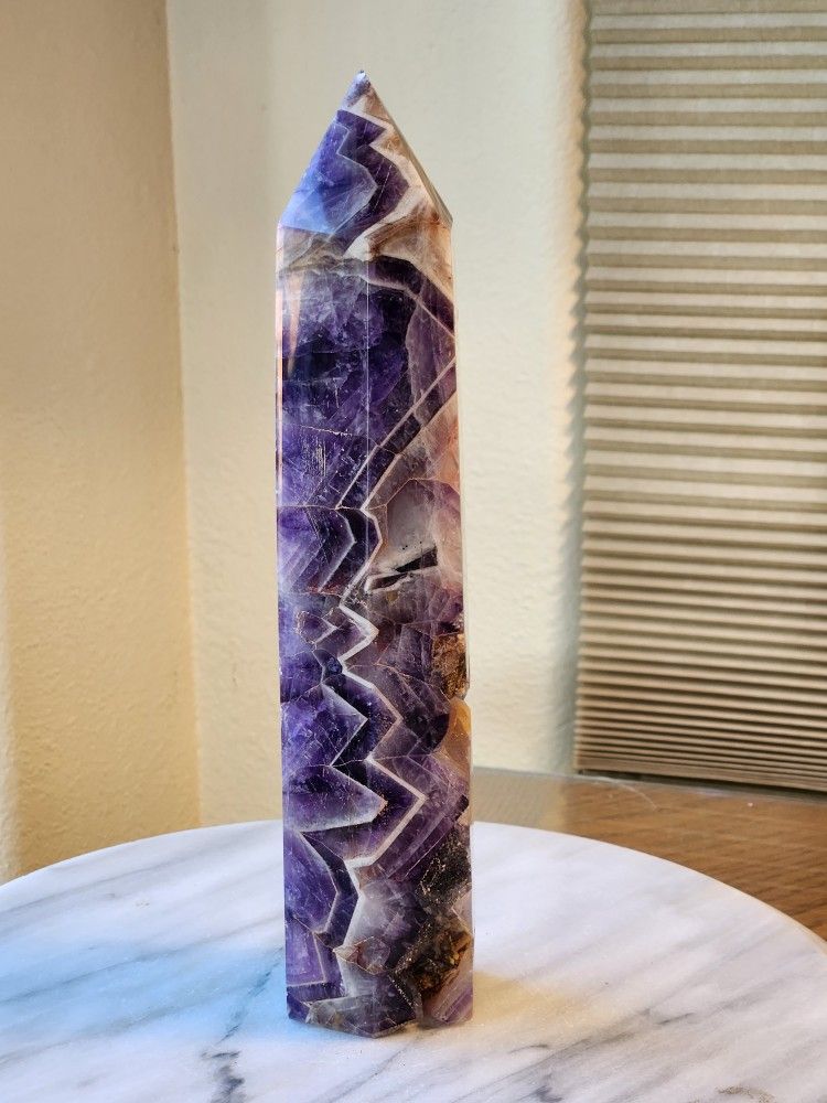 2.8 Lb (1261) Druzy Dream Amethyst Tower Quartz Crystal 