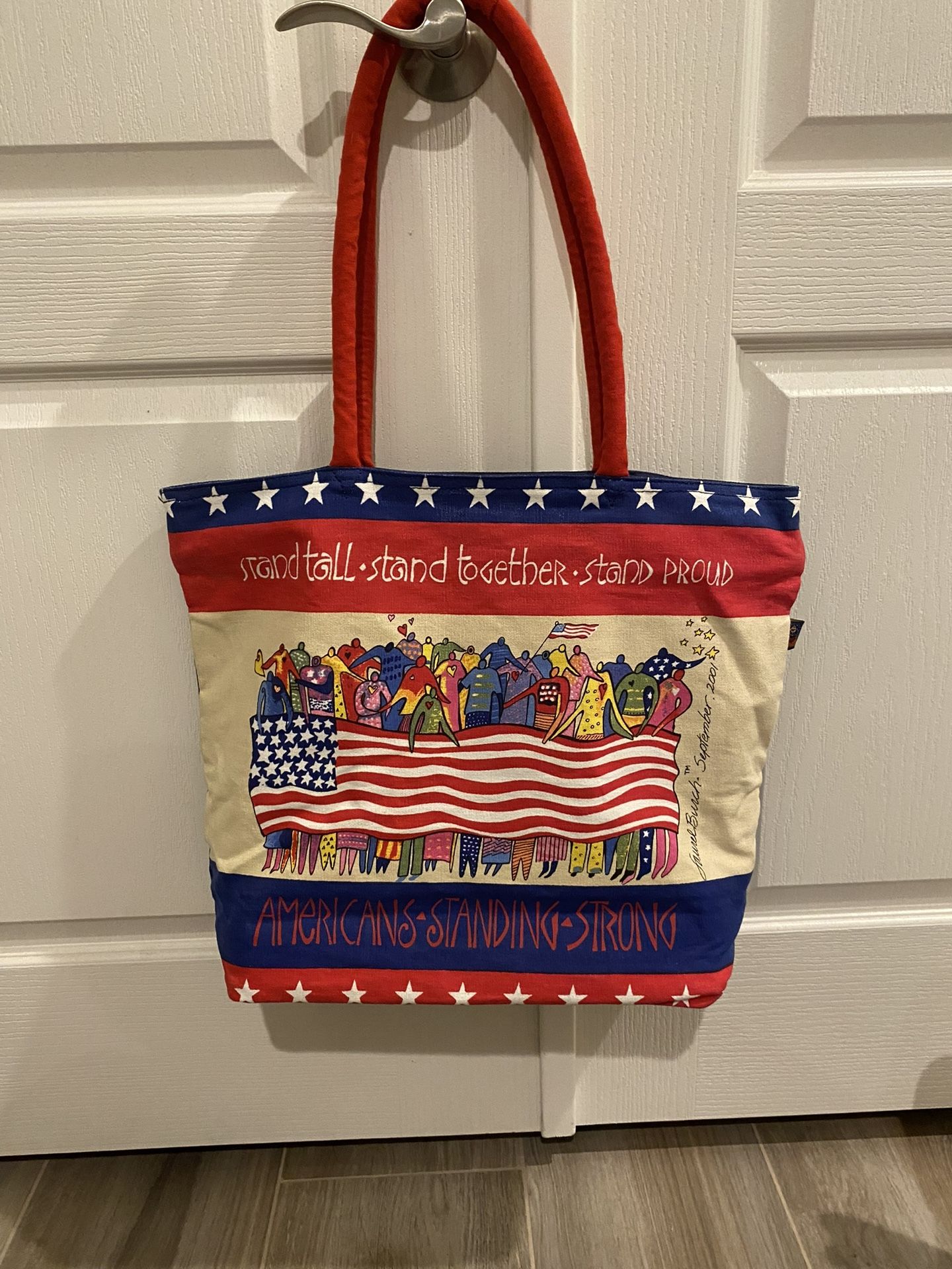 NEW Laurel Birch American Flag canvas tote bag