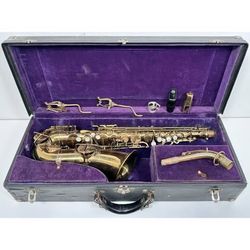 READ - Vintage 1927 The Buescher True Tone Low Pitch Alto Saxophone - Elkhart
