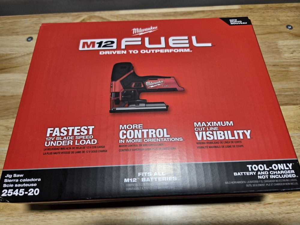 NEW Milwaukee M12 12V FUEL Lithium-Ion Cordless Barrel Grip Jig Saw (Tool-Only) 2545-20