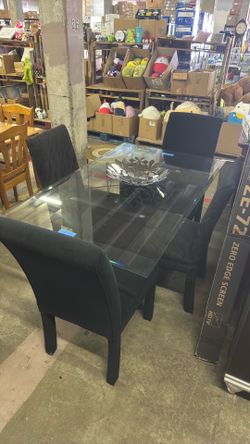 Glass Dining Table with chairs