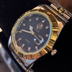 Two-tone, Gold And Silver, With Mossinate Dial, Perfect For His Or Hers