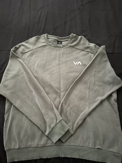 Light / Olive Green RVCA Crew Neck Pull Over Sweater - EXTRA LARGE XL 