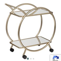 gold art deco bar cart