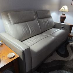 Ashley Leather couch dual recliner and side chair