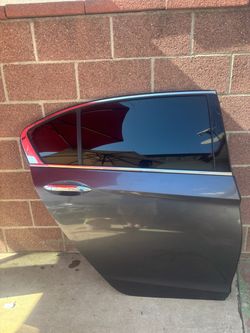 RIGHT PASSENGER SIDE REAR DOOR 2017 HONDA ACCORD (CHARCOAL) DARK GRAY WITH HINGES.