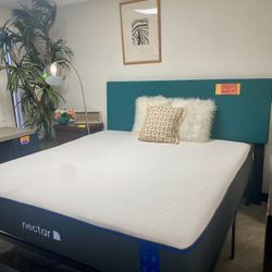 King Platform Bed Frame with Nectar King Medium Firm Gel Memory Foam Mattress $449.99 