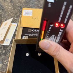 Moissanite Earrings 1ct each ear