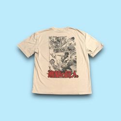 Attack on Titan x Romwe anime manga t-shirt beige men’s large 