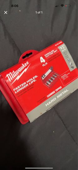 Milwaukee 4 PC Annular Cutter Set 49-22-8430 Carbide Tipped Hard Metal