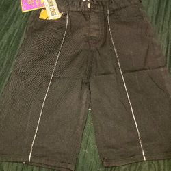 Corteiz black denim shorts 