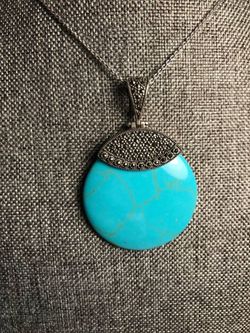 Marcasite turquoise 925 sterling silver Pendant only