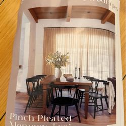 Extra Wide 60 Inch Width Pinch Pleated Curtains 90 Inch Length for Living Room